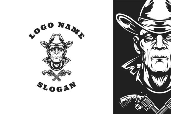 Download Frankenstein Cowboy Graphic Logo Design - Premium Resources