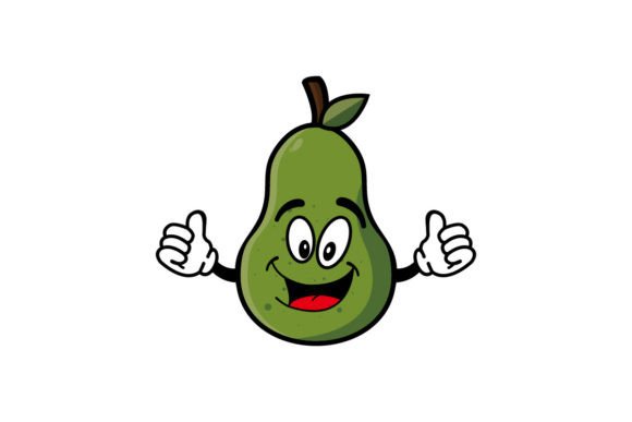 Download Cute Smiling Avocado Cartoon Character - Cartoon Collection