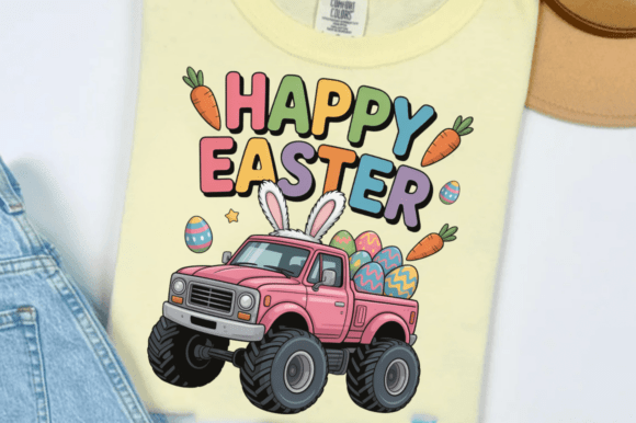 Download Monster Truck Happy Easter Bunny PNG Des - Premium Resources