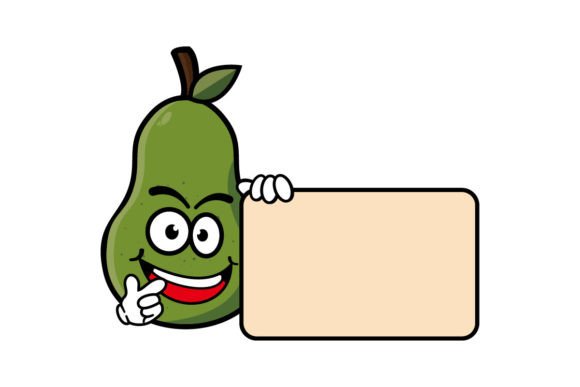 Download Cute Smiling Avocado Cartoon Character - Cartoon Collection