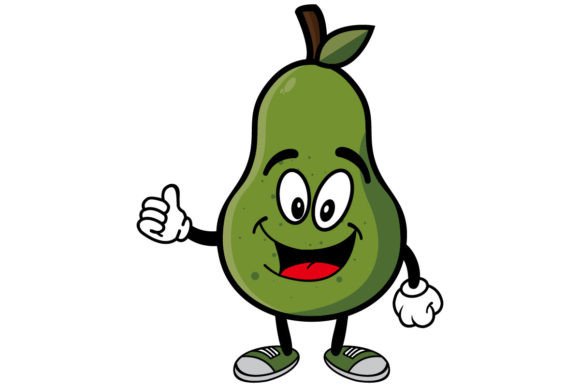 Download Smiling Avocado Cartoon Mascot Character - Cartoon Collection