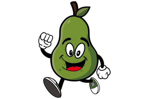 Download Smiling Avocado Cartoon Mascot Character - Cartoon Collection