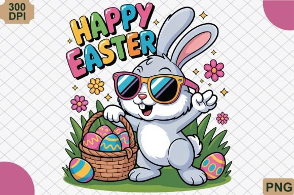 Download Happy Easter, Colorful Bunny Eggs PNG - Premium Resources