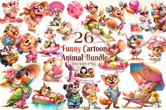 Download Funny Cartoon Summer Animal Clipart - Cartoon Collection