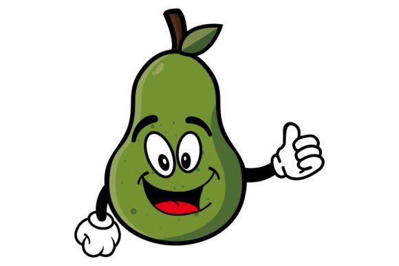 Download Smiling Avocado Cartoon Mascot Character - Cartoon Collection