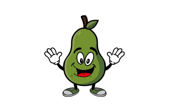 Download Cute Smiling Avocado Cartoon Character - Cartoon Collection