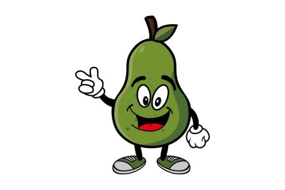Download Cute Smiling Avocado Cartoon Character - Cartoon Collection