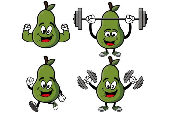 Download Smiling Avocado Cartoon Mascot Character - Cartoon Collection