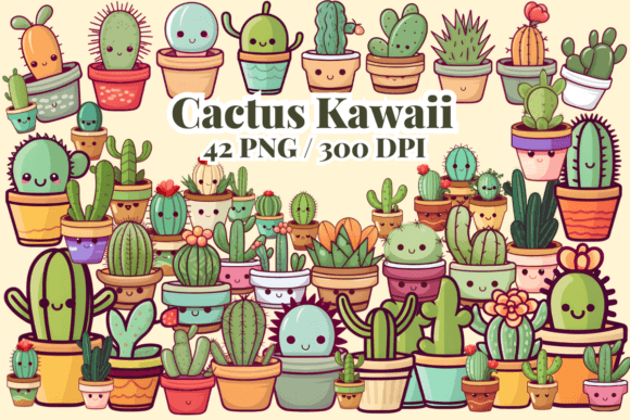 Download Cactus Kawaii Clipart, Cute PNG, Cartoon - Cartoon Collection