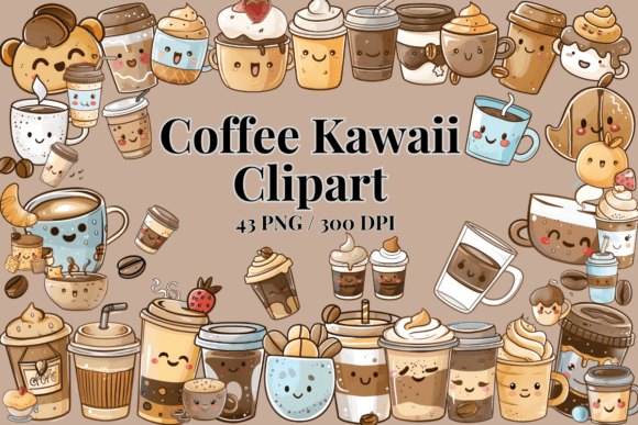 Download Coffee Kawaii Clipart / Cute PNG Cartoon - Cartoon Collection